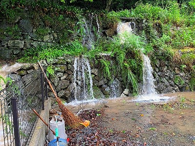 集中豪雨でもお墓参り